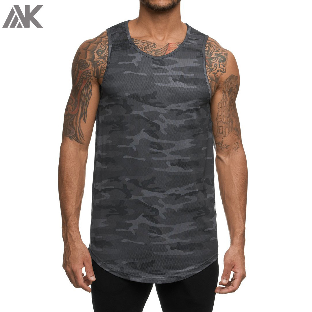 Wholesale cotton workout tank tops camo gym shark stringer tank tops fit  muscle mens tank tops shirt gasp gold gym top