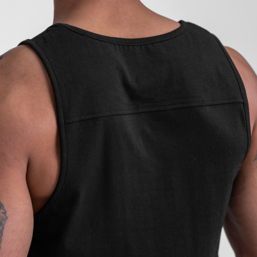 Custom Crew Neck Cotton Athletic Running Tank Tops Mens with Mesh Panels-Aktik