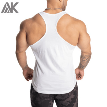 Custom Crew Neck Racerback Cotton Mens Bodybuilding Stringer Tank Tops-Aktik