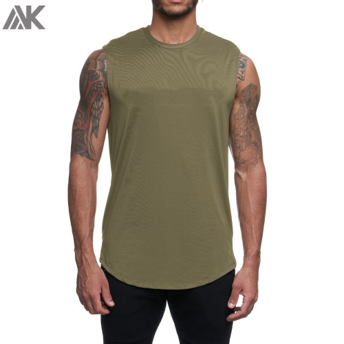 Custom Cotton Spandex Crew Neck Best Fitness Sleeveless Tank Top Mens-Aktik