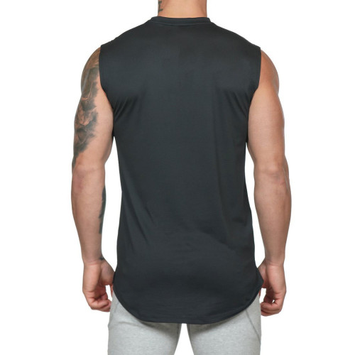 Custom Cotton Spandex Crew Neck Best Fitness Sleeveless Tank Top Mens-Aktik