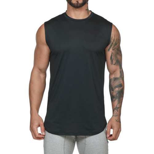 Custom Cotton Spandex Crew Neck Best Fitness Sleeveless Tank Top Mens-Aktik