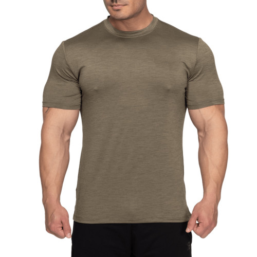 Wholesale Blank Dri Fit Muscle T Shirts Crew Neck Running Shirts for Men-Aktik