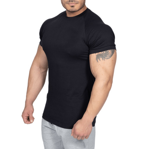 Vente en gros T-shirts en vrac à manches courtes Raglan pour hommes en coton Slim Fit T-shirts-Aktik