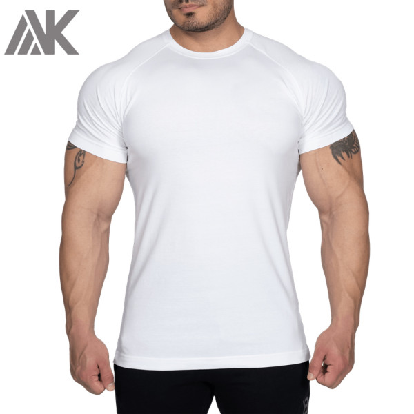 Vente en gros T-shirts en vrac à manches courtes Raglan pour hommes en coton Slim Fit T-shirts-Aktik