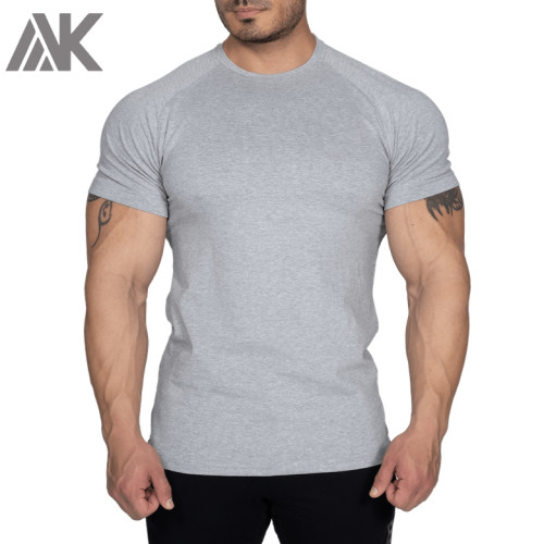 Vente en gros T-shirts en vrac à manches courtes Raglan pour hommes en coton Slim Fit T-shirts-Aktik
