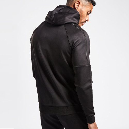 Custom Bulk Hoodies Fitted Pullover Plain Black Gym Hoodies for Men-Aktik