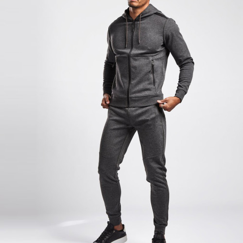 Custom Full Zip Hoodie Cotton Fleece Gym Jacket for Men with Zip Pockets-Aktik