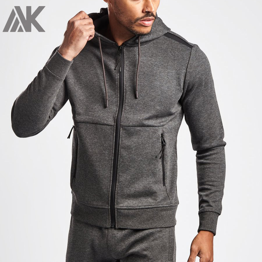 Custom Full Zip Hoodie Cotton Fleece Gym Jacket for Men with Zip ...