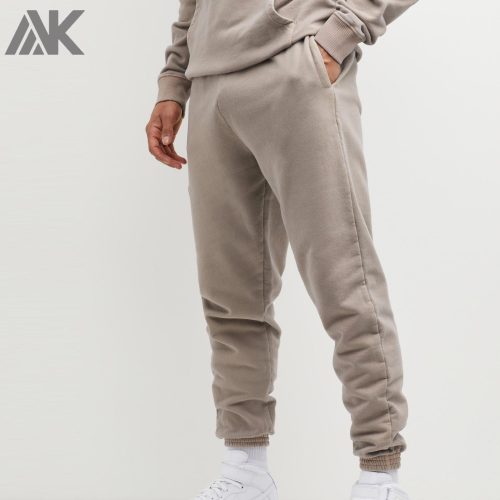 Private Label Wholesale Track Pants Mens Loose Fit Cotton Sweatpants-Aktik