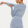 Custom Crew Neck Long Sleeve Crop Top Seamless Activewear for Women-Aktik