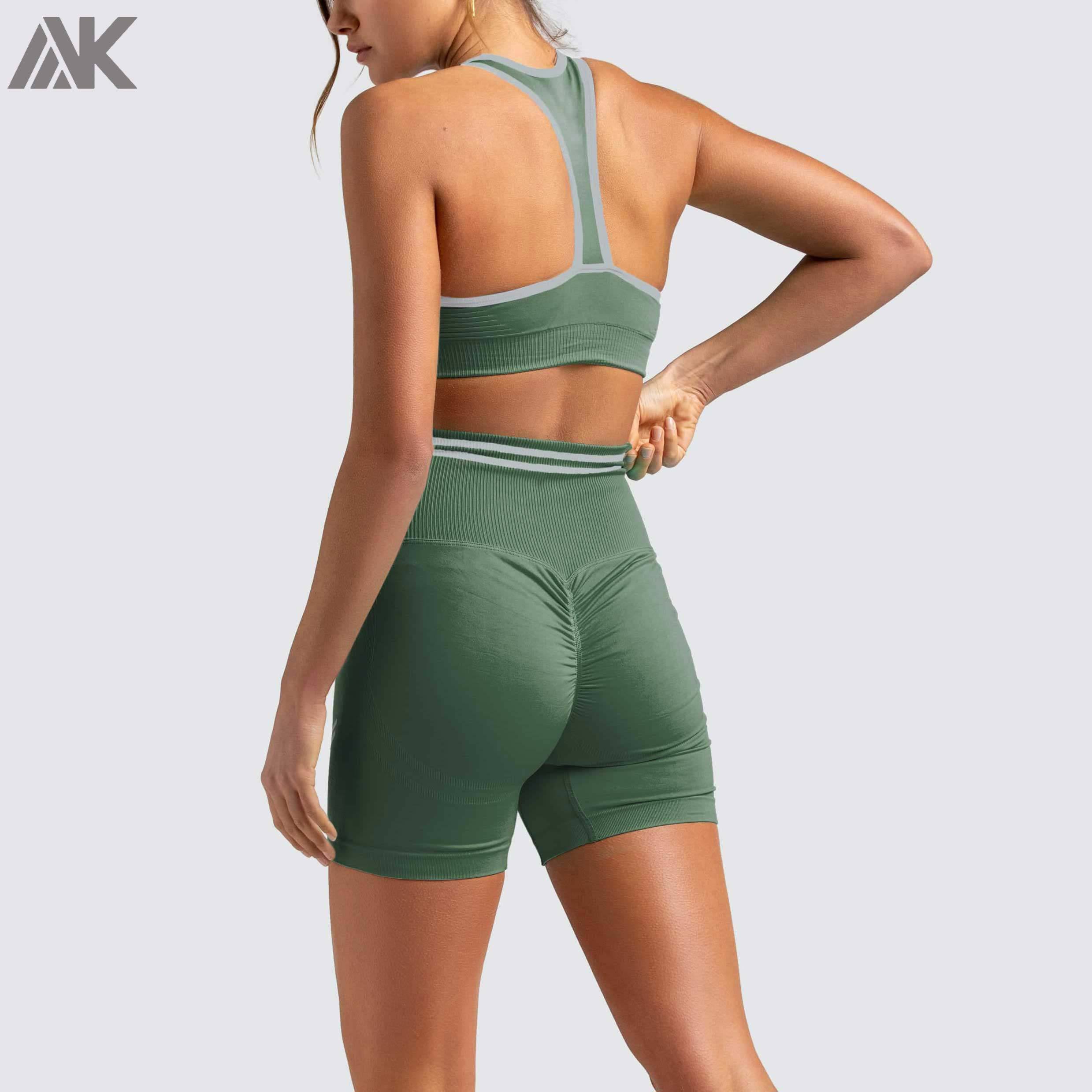 Custom Sports Bra and Scrunch Butt Biker Shorts Seamless Set for WomenAktik Custom Seamless