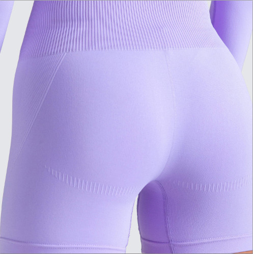 Custom Long Sleeve Yoga Set Crew Neck Crop Top Seamless Gym Wear for Women-Aktik