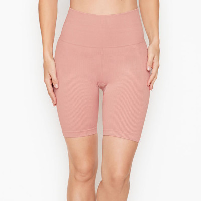 Custom Seamless Activewear Womens Compression Ribbed Seamless Biker Shorts-Aktik