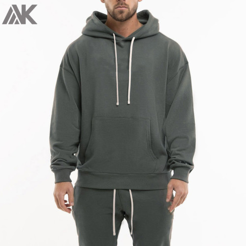 Custom Cotton Fleece Pullover Oversized Hoodie Mens with Drawstring-Aktik