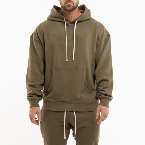 Custom Cotton Fleece Pullover Oversized Hoodie Mens with Drawstring-Aktik