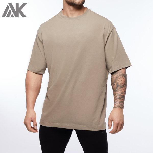 Custom T Shirt Maker Crew Neck Cotton Oversized T Shirt Outfit for Men-Aktik