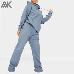 Custom Cotton Fleece Sweatsuits Oversized Matching Womens Tracksuit Set-Aktik