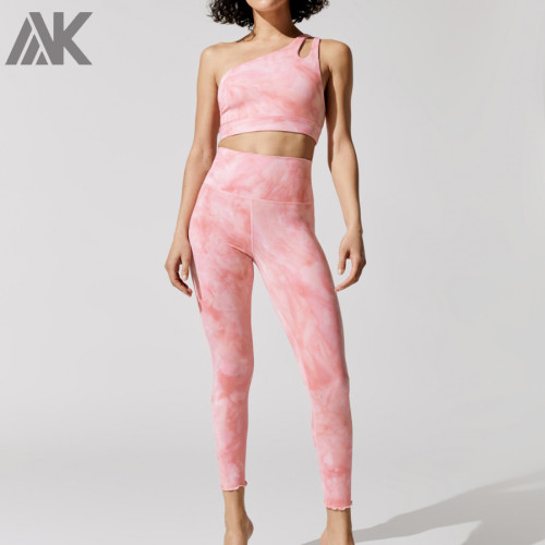 Custom Tie Dye Sports Bra and Yoga Leggings Set Womens Best Activewear-Aktik