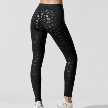 Custom Matching Girls Activewear Sets Leopard Print High Waisted Leggings -Aktik