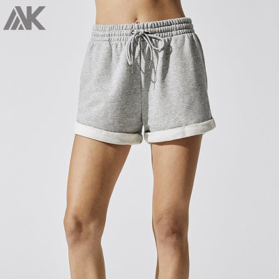 Custom Women Sweat Cotton French Terry Shorts Wholesale Drawstring Shorts-Aktik