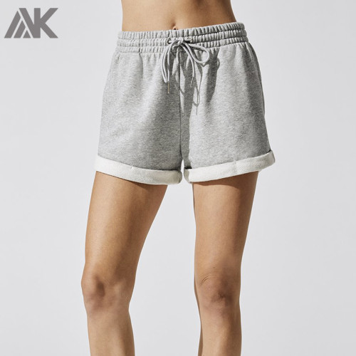 Custom Women Sweat Cotton French Terry Shorts Wholesale Drawstring Shorts-Aktik