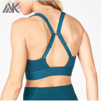 Custom Adjustable Medium Support Padded Push Up Sports Bra Wholesale-Aktik