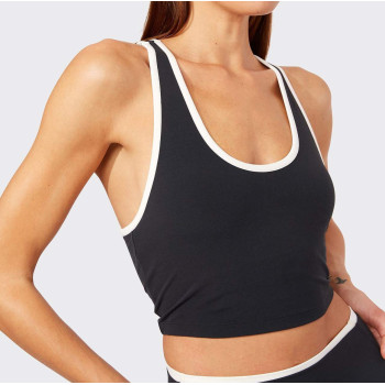 Custom Women Racerback Cotton Spandex Fitted Wholesale Crop Tank Tops-Aktik