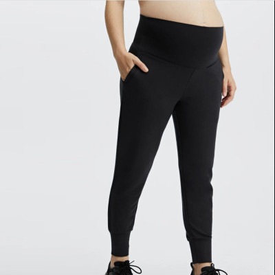 Custom Maternity Sweatpants Full Panel with Pockets Cotton Jogger Pants-Aktik