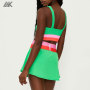 Custom Coral Reef Color block Tennis Skirts Sets  And  Tennis Wear For  Women-Aktik