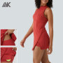 Custom Sleeveless Zipper Split Side Pocket 2-Piece Mini Tennis Outfit For Women-Aktik