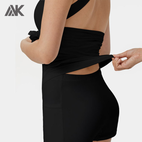 Custom Backless Cut Out Twisted Flare Dance Active Tennis Dresses For Women-Aktik