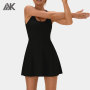 Custom Backless Cut Out Twisted Flare Dance Active Tennis Dresses For Women-Aktik