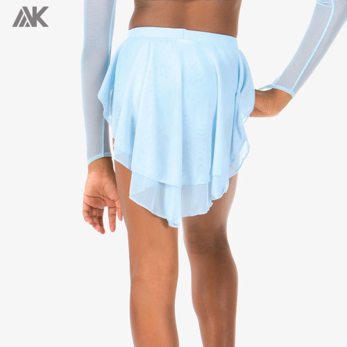 Custom Chiffon Drape With Layered Cascading Back Ballet Skirt for Women And Pull on Dance Skirt for Leotards-Aktik