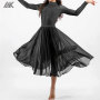 Custom Ballet Skirt Women Sheer Long Black Dance Skirt with Elasticated Waistband-Aktik