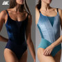 Custom color blocking and Velvet Dance Leotards For Women-Aktik