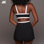 Custom Sweat Wicking Cut-out Back Women's Black Tennis Dress -Aktik