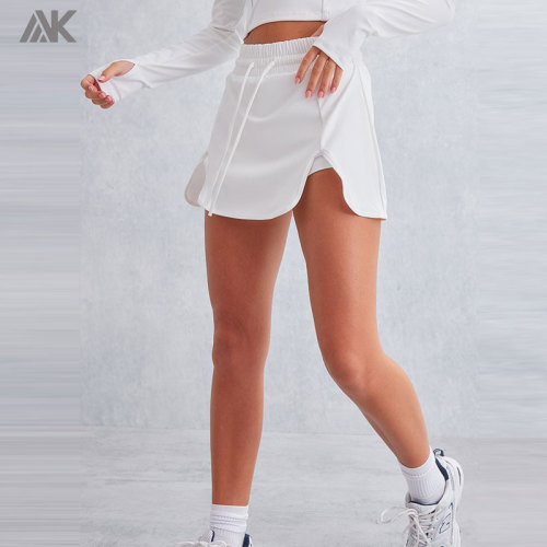 Custom Sculpt Toggle Waist Split Front Gym Tennis Suit For Women-Aktik