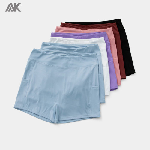 Custom Waisted Side Pocket Plain Tennis Shorts For Outfits-Aktik