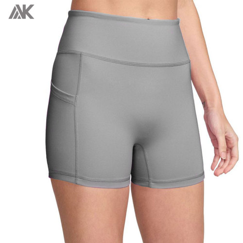 Custom Mid Rise Side Pockets Women's Gym Tennis Shorts 4"-Aktik