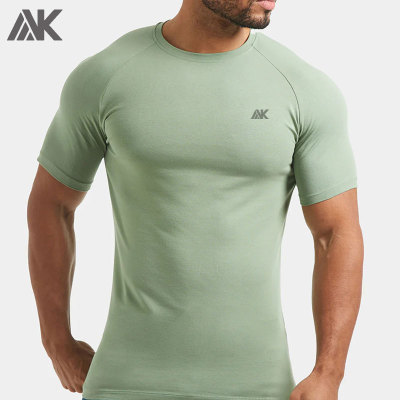 Custom Cotton Raglan-Cut Sleeves Men's Muscle Fit T-shirt  -Aktik