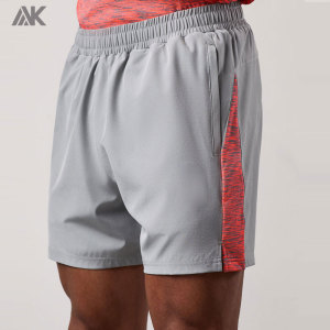 Custom  Space Dye Panel Men's Woven Slim Fit  Shorts With Zip Pockets