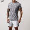 Custom  Space Dye Panel Men's Woven Slim Fit  Shorts With Zip Pockets