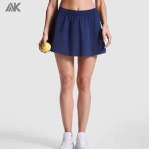 Custom Lightweight And Elastic Technical Tennis Skirts For Women Built In Shorts-Aktik