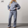 Custom Brushed Back Fleece Oversized Sweatsuits Relaxed fit Women's Tracksuit Bottoms-Aktik