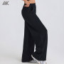 Custom Cotton Flares Pants With Side Slip Pockets Mid-rise Pull-on Women's Wide-leg Joggers Sweatpants-Aktik