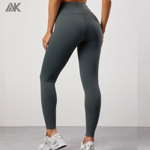 Custom  High Rise Fit Moisture Wicking Tights Wrap Over Women's Sports Legging-Aktik