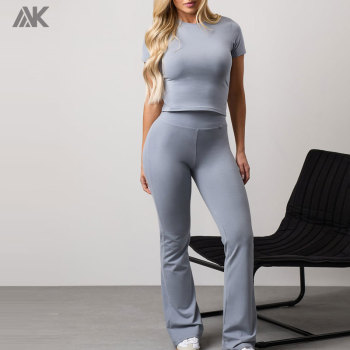 Custom Cotton Cropped Ladies Tee Top Crew Neckline Tight Fit Women's Short Sleeve T-shirt -Aktik