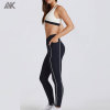 Custom Active Contrast Leggings And Layered Sports Bra Set New Women's Fitness Set-Aktik