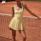 Custom Open-Back Pleated Tennis Dress Square Neck Sports Dresses  Built-in Mini Shorts With Slip Pocket-Aktik